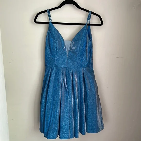 dark blue formal dresses Royal Blue Glitter Princess Ball Gown 38 main image 1